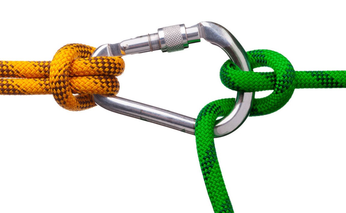 Carabiner with rope