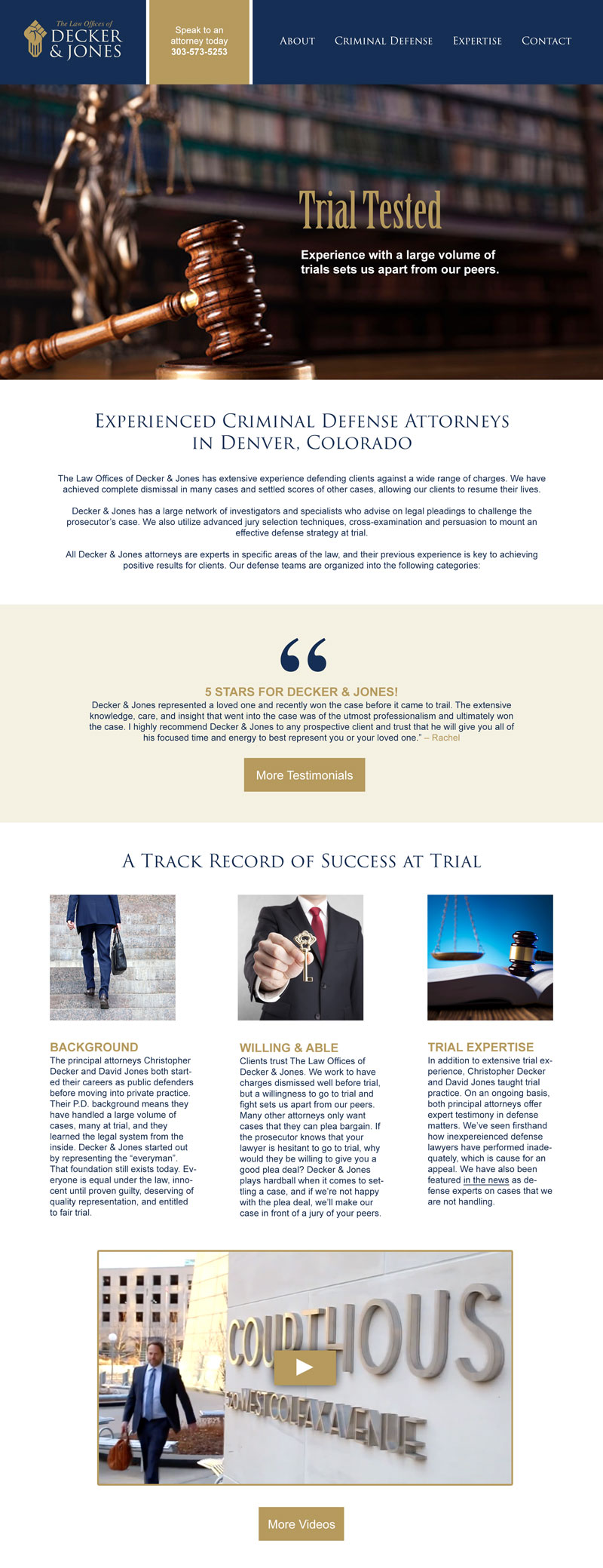 Decker Jones Law Firm Website